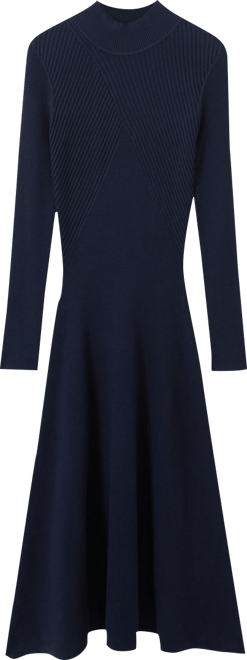 REISS Hannah Round Neck Ribbed Midi Dress | Bloomingdale's