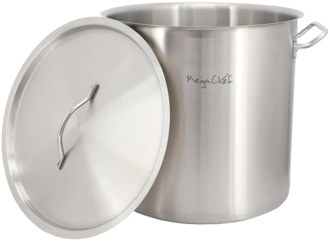 Professional Kitchen 52.8 Quart Round Stainless Steel Stock Pot with Lid