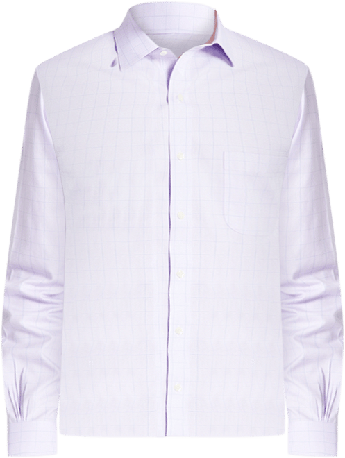 Men's Regular Fit Non-Iron Spread Collar Check Pinpoint Dress Shirt