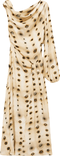 Women's Polka-Dot Asymmetrical Dress