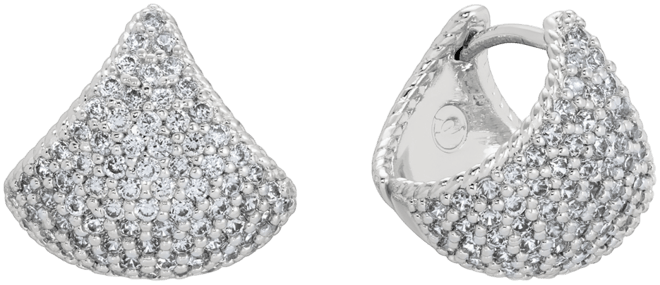 Pave Encrusted Huggies Hoops Earrings