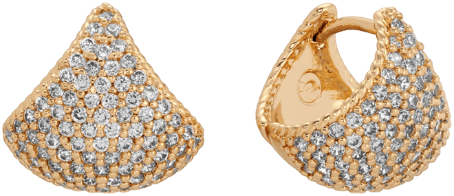 Pave Encrusted Huggies Hoops Earrings