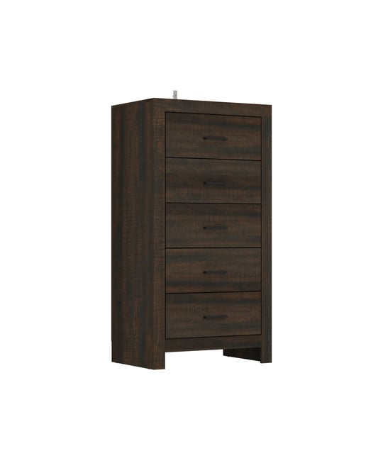 Brown Wood Accent Storage Dresser Organizer With 5 Drawers