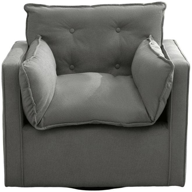 Swivel Accent Chair, Mid-Century Modern Armchair for Living Room, Comfy Single Sofa Chair with Solid Metal Base, No Assembly Required