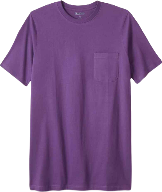 Big & Tall Shrink-Less Lightweight Longer-Length Crewneck Pocket T-Shirt
