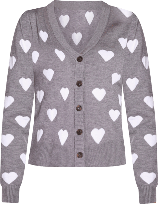 Women's Hearts Jacquard Cardigan Sweater