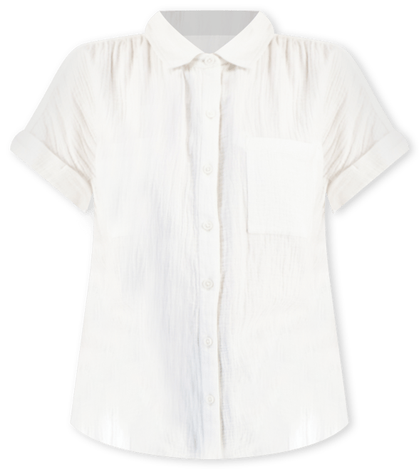 Style & Co Women's Cotton Gauze Short-Sleeve Button Up Shirt