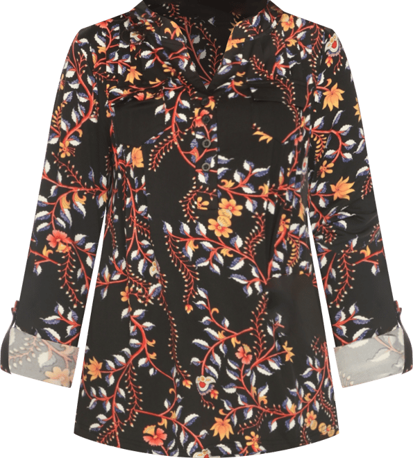 Women's Paisley Button Front Tunic Top
