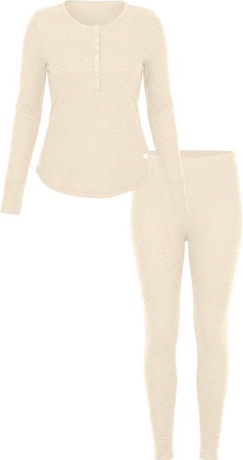 Women's Waffle Pajama Set