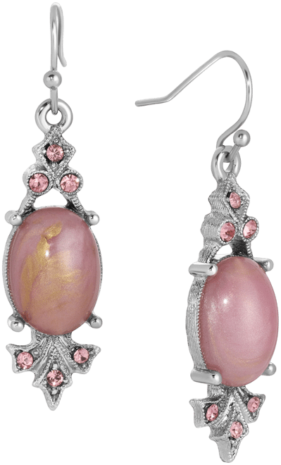 Acrylic Stone Crystal Accent Drop Earrings