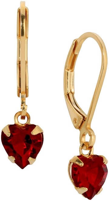 Crystal Heart Drop Earrings