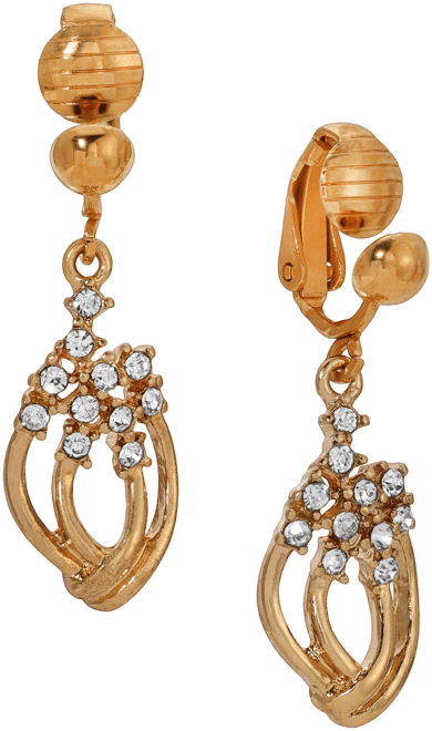 Crystal Vintage Drop Clip Earrings