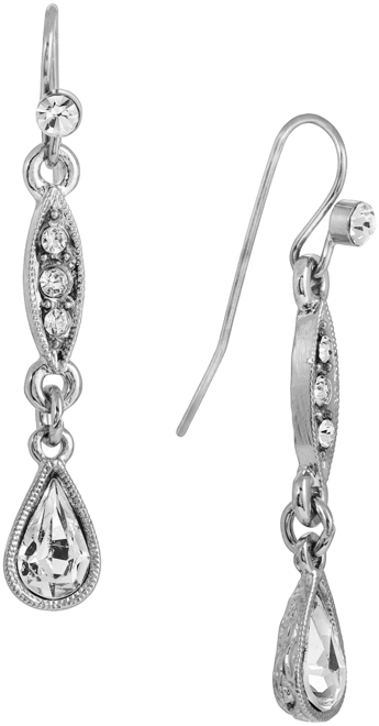 Crystal Linear Silver-Tone Earrings