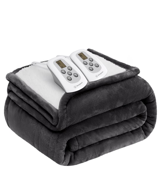 Heated Flannel and Sherpa Blanket, King