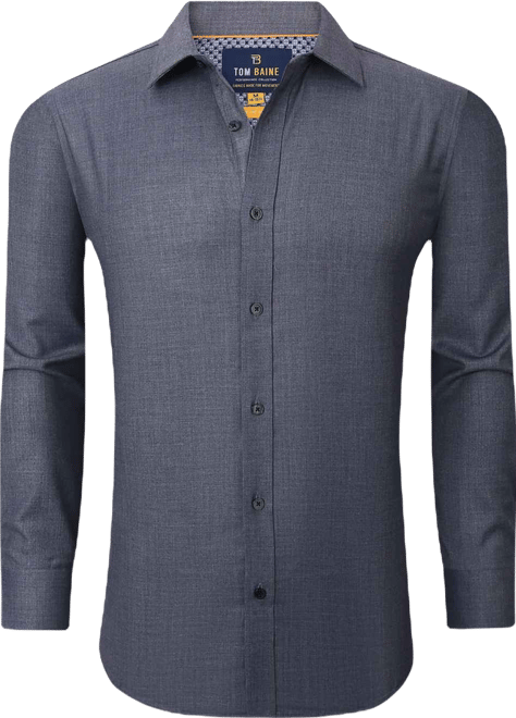 Men's Four-Way Stretch Denim Button Down Dress Shirt