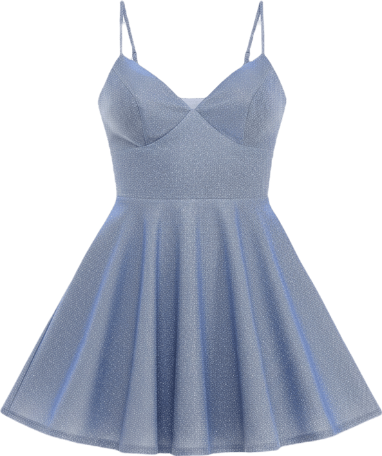 City Studios Juniors' Metallic Fit & Flare Dress - Macy's