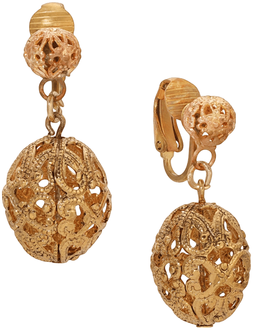 Filigree Ball Clip Earrings