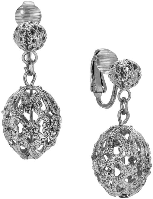 Filigree Ball Clip Earrings