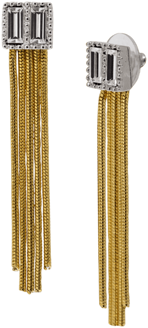 Crystal Multi Chain Linear Earrings