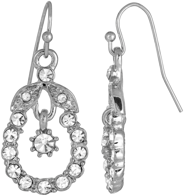 Crystal Caged Drop Earrings