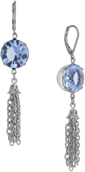 Round Crystal Tassel Drop Earrings