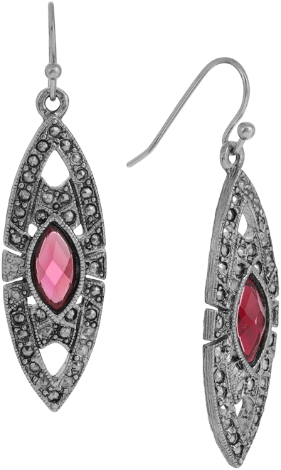 Epoxy Faux Marcasite Stone Drop Earrings