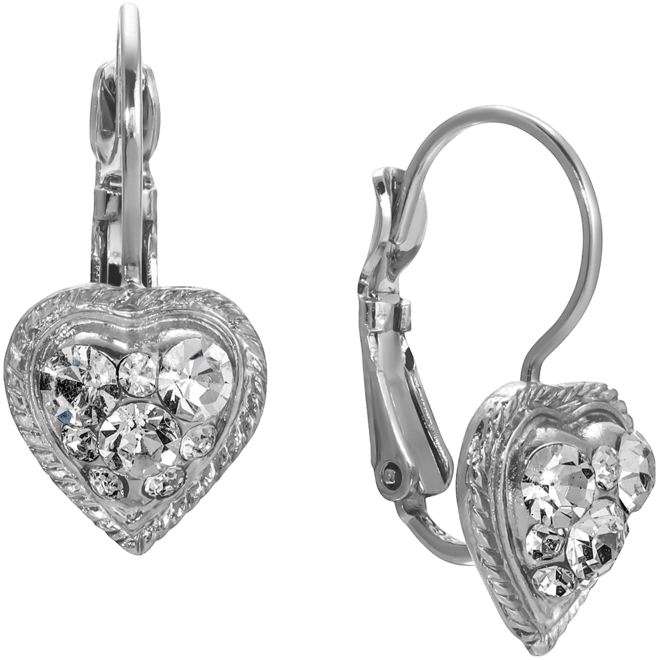 Crystal Heart Drop Earrings