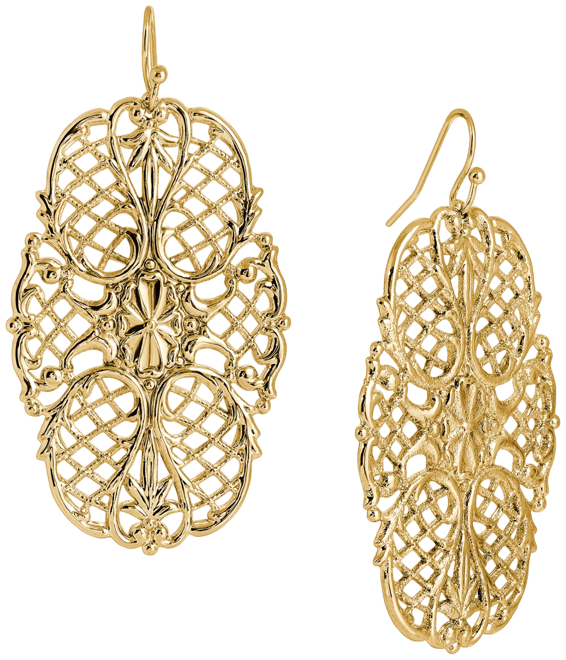 Large Filigree Decorative Fishhook Earrings