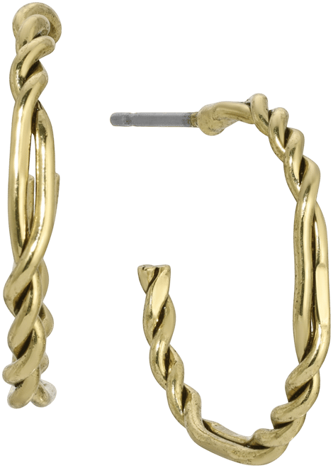 Gold-Tone Twisted Hoop Earrings