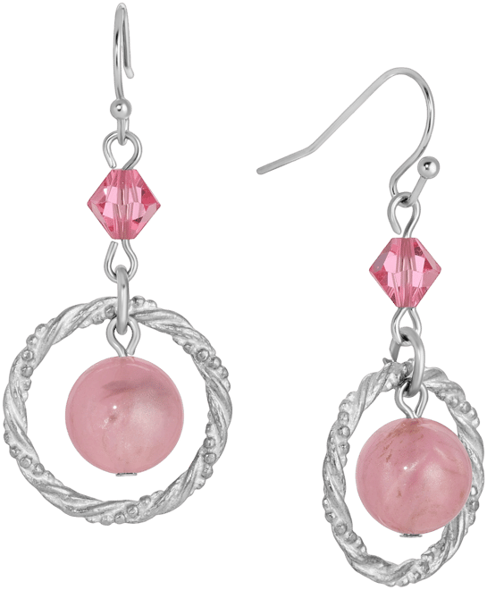 Acrylic Bead Crystal Hoop Earrings