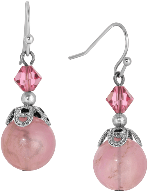 Acrylic Bead Crystal Drop Earrings