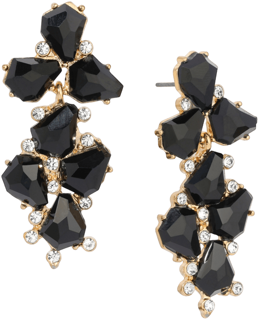 Epoxy Multi Shape Stone Linear Earrings