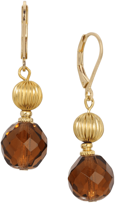 Topaz Glass Bead Drop Earrings