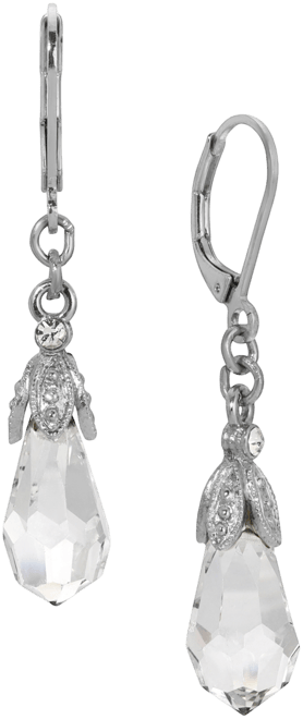 Faceted Crystal Drop Earrings