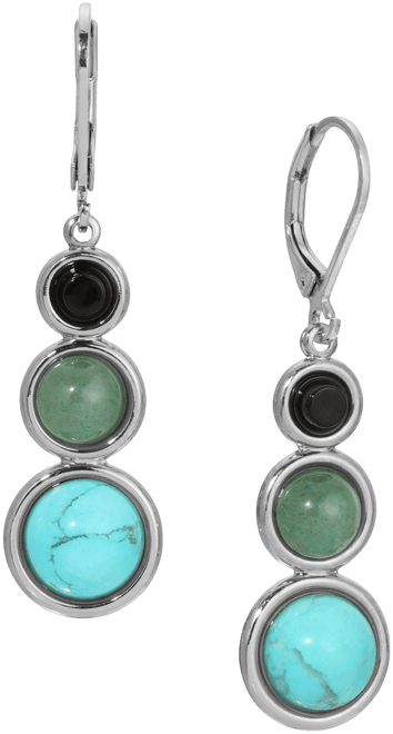 Onyx Jade Turquoise Linear Earrings
