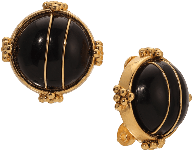 Round Acrylic Button Clip Earrings