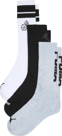 PUMA Men's Half-Terry Crew Length Socks (3 Pairs)
