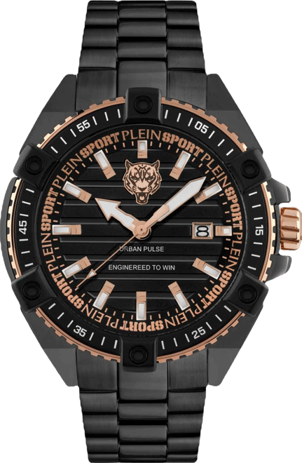 Men's Urban Pulse 3 Hand Date Quartz Ip Black Bracelet 47mm