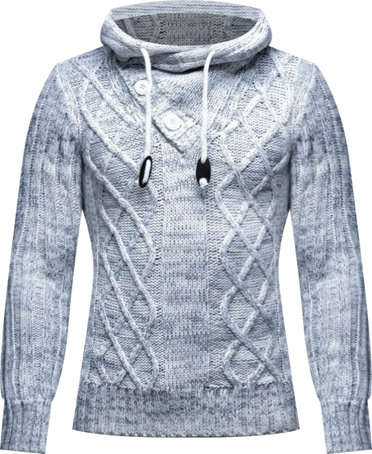 Leif Nelson Men s Knitted Pullover Long-Sleeved Slim fit Hoodie