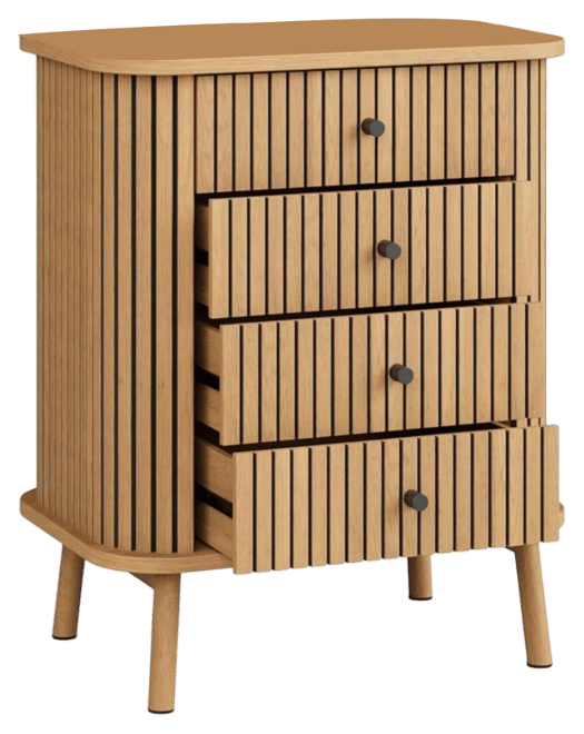 4 Drawer Dressers, Chest Of Drawers For Bedroom, Nightstand, Spacious Storage Boho Wicker Dresser With Handles And Wood Legs For Living Room Hallway -