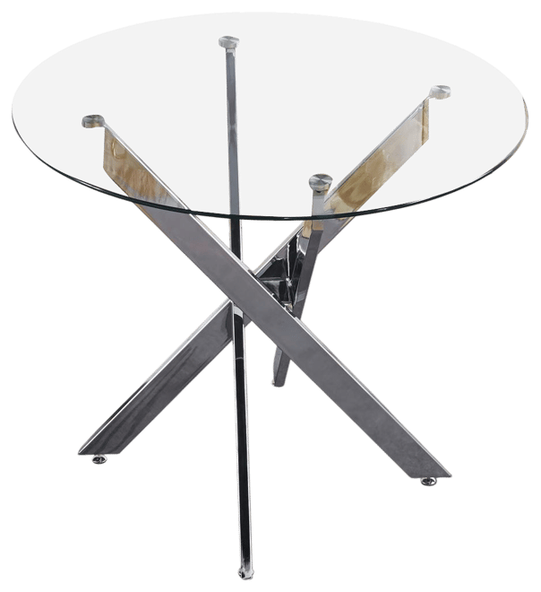 Streamdale Modern Glass Dining Table with Metal Cross Legs