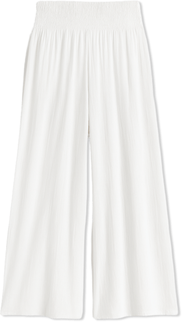 Women's Smocked-Waist Wide-Leg Pull-On Pants