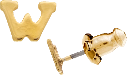 14K Gold-Dipped Initial Button Earrings