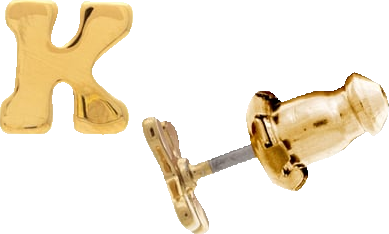 14K Gold-Dipped Initial Button Earrings