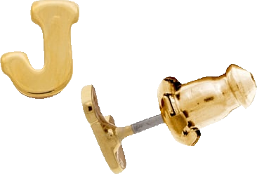 14K Gold-Dipped Initial Button Earrings