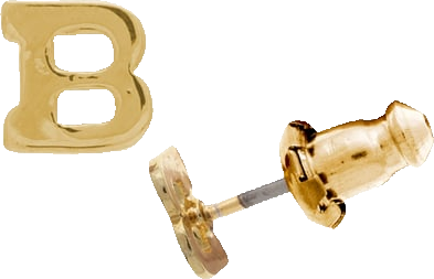 14K Gold-Dipped Initial Button Earrings