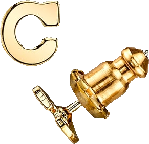 14K Gold-Dipped Initial Button Earrings