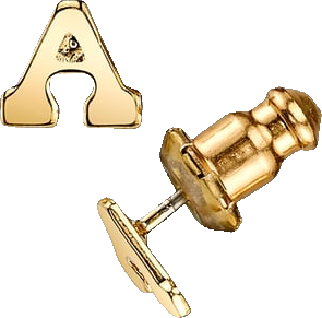 14K Gold-Dipped Initial Button Earrings