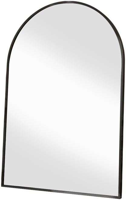 Arched Wall Mounted Mirror 24"x36" in Black