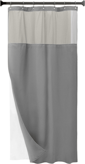 Textured Waffle Weave with Snap In Liner and 12 Hooks, 54"X78"